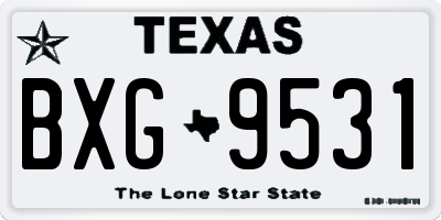 TX license plate BXG9531