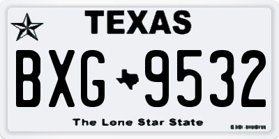 TX license plate BXG9532