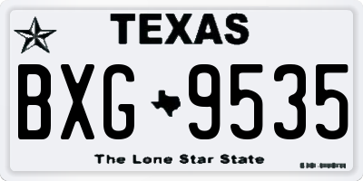 TX license plate BXG9535