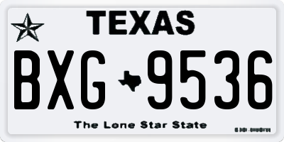 TX license plate BXG9536