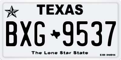 TX license plate BXG9537