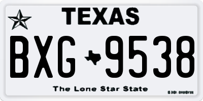 TX license plate BXG9538