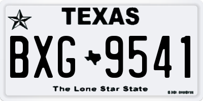 TX license plate BXG9541