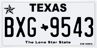 TX license plate BXG9543