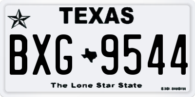 TX license plate BXG9544