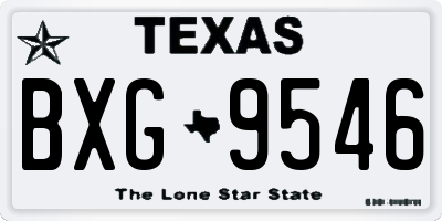 TX license plate BXG9546
