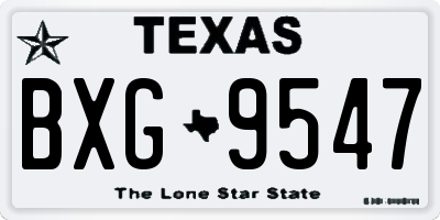 TX license plate BXG9547