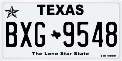 TX license plate BXG9548