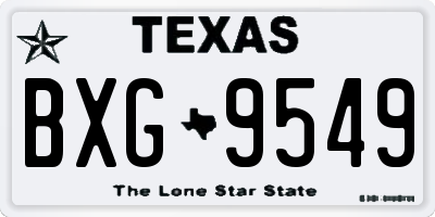 TX license plate BXG9549