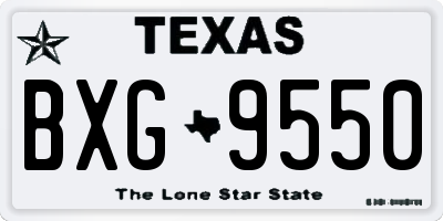 TX license plate BXG9550