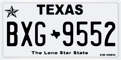 TX license plate BXG9552