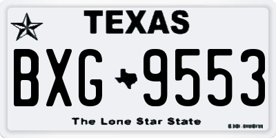 TX license plate BXG9553