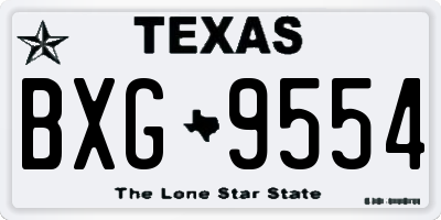 TX license plate BXG9554
