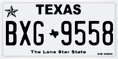 TX license plate BXG9558