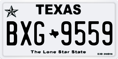 TX license plate BXG9559