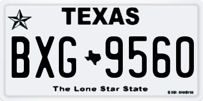 TX license plate BXG9560