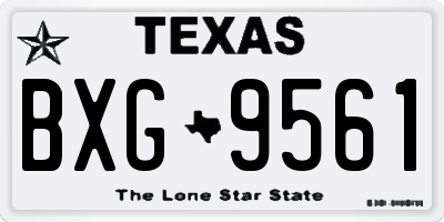 TX license plate BXG9561