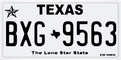 TX license plate BXG9563