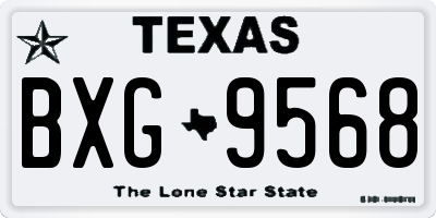 TX license plate BXG9568