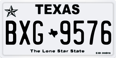 TX license plate BXG9576