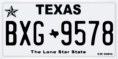 TX license plate BXG9578