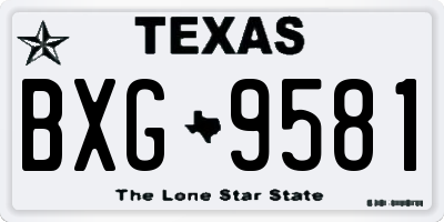 TX license plate BXG9581