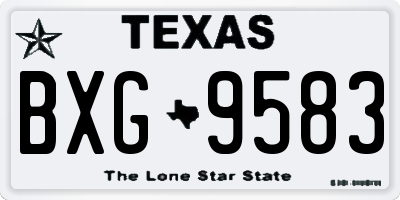 TX license plate BXG9583