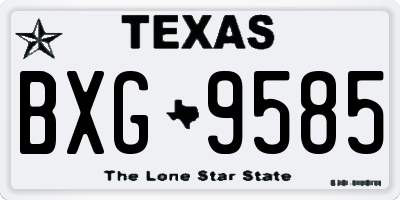 TX license plate BXG9585