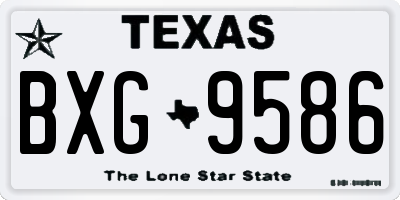 TX license plate BXG9586