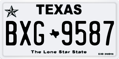 TX license plate BXG9587