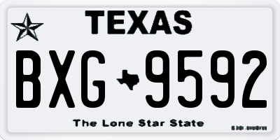 TX license plate BXG9592