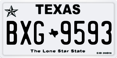 TX license plate BXG9593