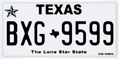 TX license plate BXG9599
