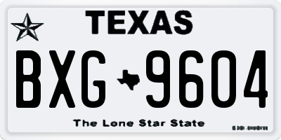 TX license plate BXG9604