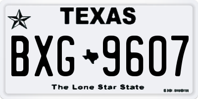TX license plate BXG9607