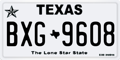 TX license plate BXG9608