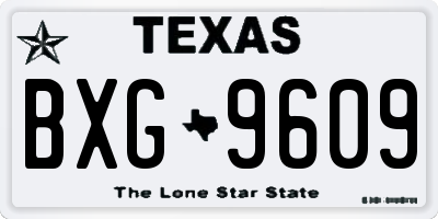TX license plate BXG9609