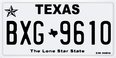 TX license plate BXG9610