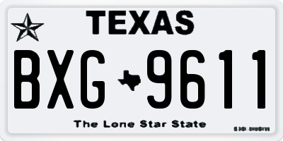 TX license plate BXG9611