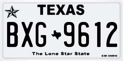 TX license plate BXG9612