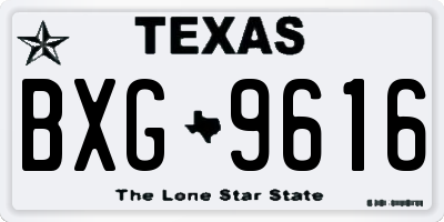 TX license plate BXG9616