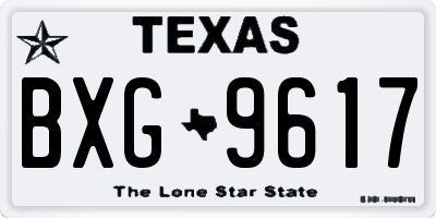 TX license plate BXG9617