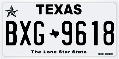 TX license plate BXG9618