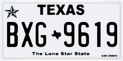 TX license plate BXG9619