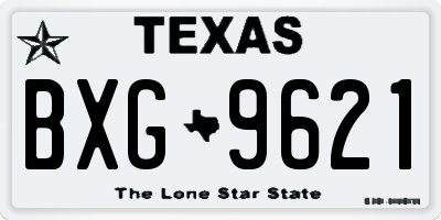 TX license plate BXG9621