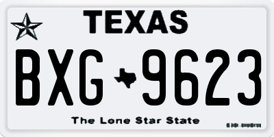 TX license plate BXG9623