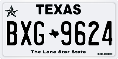 TX license plate BXG9624