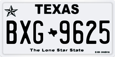 TX license plate BXG9625