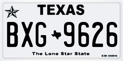 TX license plate BXG9626
