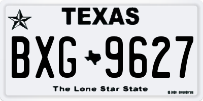 TX license plate BXG9627